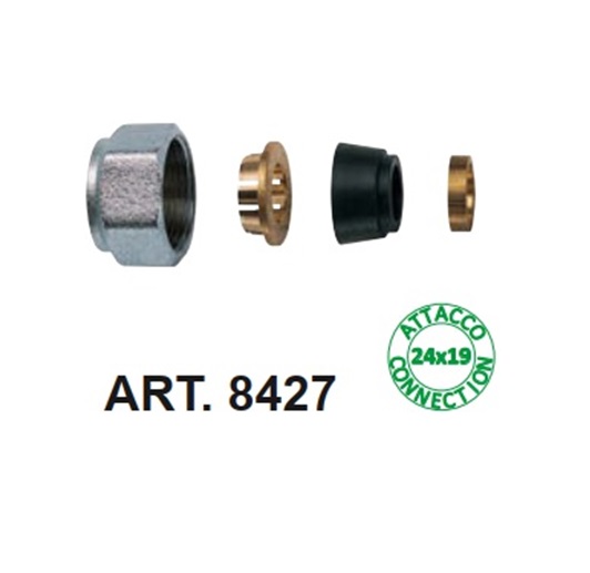Kit A Compressione Tubo Rame Con Calotta 24-19 D. 14 842714