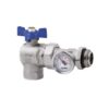 Valvola A Sfera Angolo MF con Manometro 3/4" leva blue