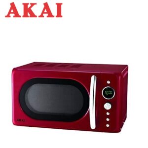 Microonde Con Grill 20Lt.  230V / 50 Hz. 1200W (Microonde) 900W (Grill) Rosso Pannello Digitale. Piatto Girevole  Akmw203R