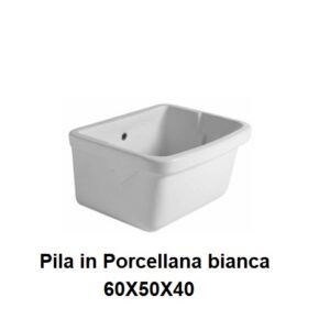 Pila In Porcellana Bianca 60X50X40  Articolo In Promo As03