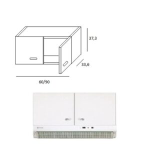 Pensile Cappa Da 60 2 Ante Bianco  BB12