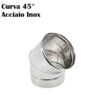 Curva 45° Acciaio. 140 mm.
