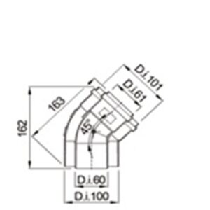 Curva Coassiale 60/100 45° Per Caldaie Covenzionali  CCP61045MFB