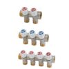 Collettore Inclinato Con Rubinetto 3/4" MF Indicazioni  Blu e Rosso. 3 Vie x 1/2"