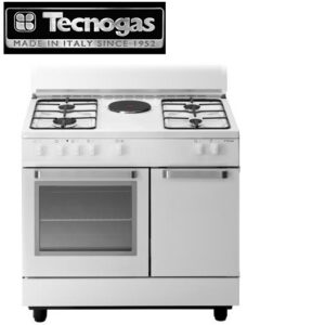 Cucina 90 X 60 Bianca 4 Fuochi Gas + 1 P.El.Forno El. Multif. 6 F. Cl. A 
Vano Portabombola 15 Kg Accensione Sotto Manopola Termocoppia Griglie Smaltate Coperchio In Cristallo Vano Sottoforno; Gas Gpl
Kit Gas Naturale: In Dotazione
Grill Elettrico Volume Forno 59 L  D921Ws