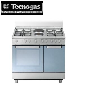 Cucina 90 X 60 Inox 4 Fuochi Gas + 2 P.El. Forno El. Multif. 6 F. Cl. A 
Vano Portabombola 15 Kg Accensione Sotto Manopola Termocoppia Griglie Smaltate Coperchio In Cristallo 
Taratura: Gas Gpl Kit Gas Naturale: In Dotazione Grill Elettrico Volume Forno 59 L  D923Xs