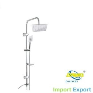 Colonna Doccia Completa Di Soffione E Doccetta Con Portasapone Cromato Linea Quadra  Import  DGO-076