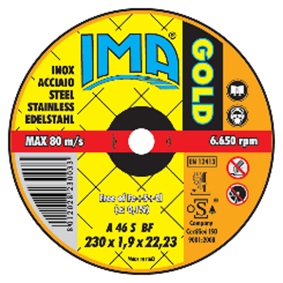 Disco Inox 230X2,0X22 Gold  DI230G