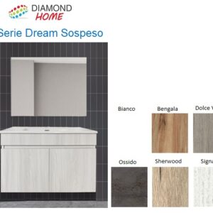 Mobile Dream 80 Sospeso 2 Ante Bianco Signal C/Specchio + Lavabo  DREAM80SI