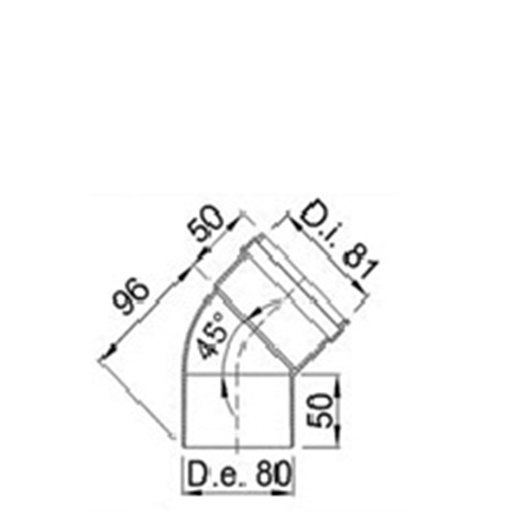 Curva 45° Ff D. 80 Bianco Per Covenzionali Eurf458B