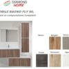 Mobile Bagno FLY 2 Cassetti Specchio Sena Luce Lavabo Ceramica Colonna 2 Ante chiusura soft. 80x45x50 Ossido-Bengala