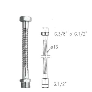 Flex Rame 1/2"Mx1/2"F X 30 Cm.  FR30