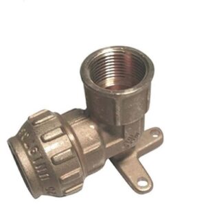 Gomito Femmina Flangiato Politilene D. 1/2X20 Con Ogiva In Ottone  GFL20PO