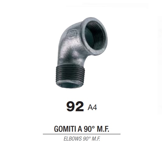 Gomito Zincato 2" Mf Fig. 92 Gz2Mf