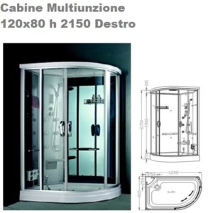 Cabina Multi.120X80Cm Sinistra Mod. Diamond Zx  HSD12080S