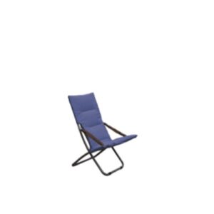 Poltrona Relax "Bedding" In Ferro Silver Diam. 25 Cm. 85X55X93H - Telo In Spugna E Poliestere Blu  HU-051