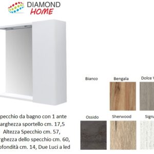 Specchiera Joy Da 60 Cm Con 1 Anta Bianco Signal  JOY60SI