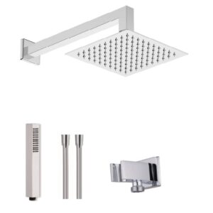 Set doccia quadro 5 pezzi composto
da : braccio doccia BD6057 CM 35+
soffione doccia SD3420E +flessibile in
PVC SILVER CM 150 + presa acqua
DP3073 + doccia TRENDY DC5056  K974577356R