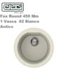 Lavello Fox Round 1 Vasca 450 Mm. 62 Bianco
