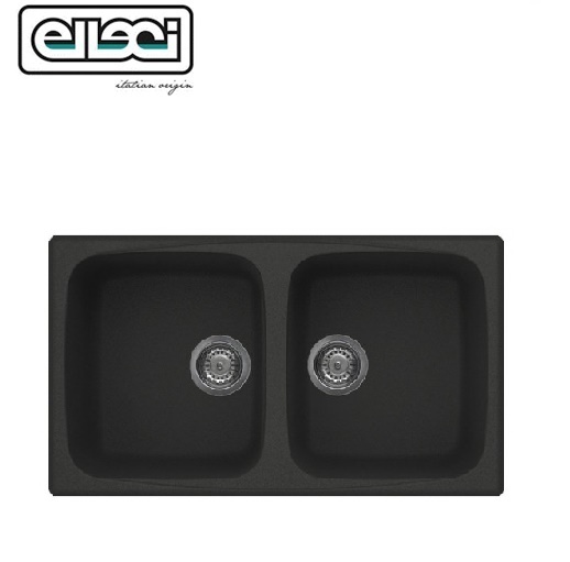 Master 450 860X500 Mm 2 Vasche 40 Nero Lgm45040