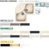 Master Corner 830X830 2 Vasche C/Gocciolatoio 52 Bianco  Lgmcor52
