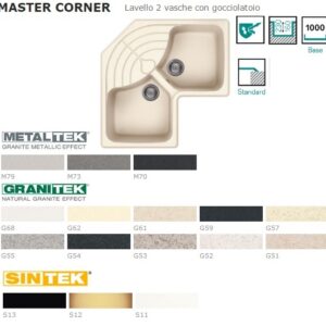 Master Corner 830X830 2 Vasche C/Gocciolatoio 52 Bianco  LGMCOR52