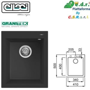 Quadra 100 Standard 410X500 Mm 1 Vasca 40 Black  LGQ10040