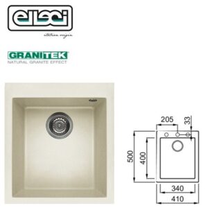 Quadra 100 Standard 410X500 Mm 1 Vasca 62 Bianco Antico  LGQ10062