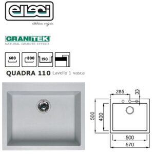 Quadra 105 Standard 57X50 Mm 1 Vasca 52 Bianco  LGQ10552