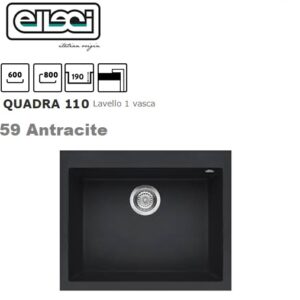 Quadra 110 Standard 610X500 Mm 1 Vasca 59 Antracite  LGQ11059