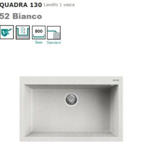 Quadra 130 Standard 790X500 Mm 1 Vasca 52 Bianco  LGQ13052