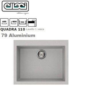 Quadra 110 Standard 610X500 Mm 1 Vasca 79 Aluminium  LMQ11079