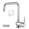 Miscelatore Lavello Cucina  Serie  Malibù Canna Squadrata. 00 Cromo