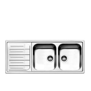 Lavello Melodia 2V.+Gocc.Sx  50.116 34+34 H.16 Spazzolato  ML1162ILBC