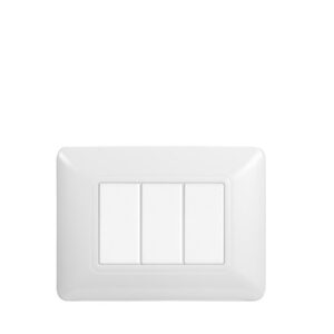Placca serie Solar, 3 moduli, plastica, bianca, compatibile con serie BTicino Matix - Ettroit MT83301  MT83301