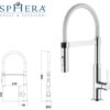 Miscelatore Cucina Con Canna Flessibile In Silicone Grigio Composto Da:
Attacco A Forcella Magnetico In Ottone Cromato
Soffione 2 Getti  Mxcumc293Ag