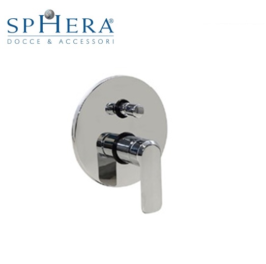 Rubinetto Miscelatore Mix Monocomando Bagno Serie HH. Incasso Doccia Con Deviatore Rosone Tondo Cromo
