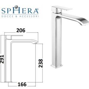 Miscelatore lavabo alto in ottone composto da:
piletta click clack 1" 1/4 con troppo pieno
flessibili 3/8" F
kit di fissaggio  MXLHMC23CCR