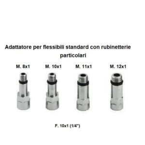Adattatore per flessibili standard con rubinetterie particolari Femmina 10x1 M. 12x1  O-AF1012