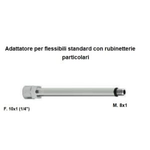 Adattatore per flessibili standard con rubinetterie particolari Femmina 10x1 M. 8x1 canotta cm. 20  O-AFP1008