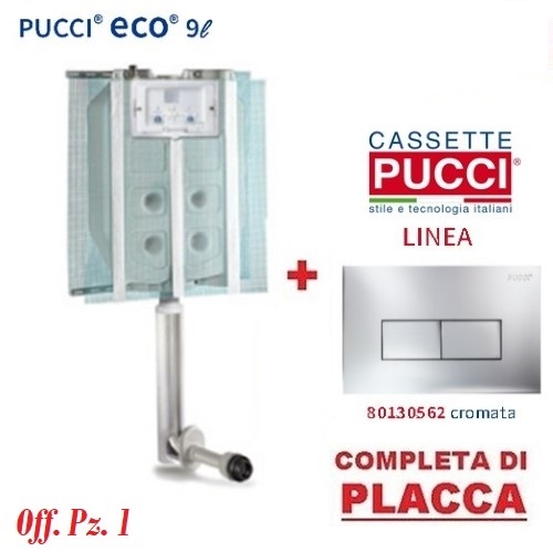 Cassetta Pucci Eco Incasso 9 lt. Con Placca Linea Cromo 0562