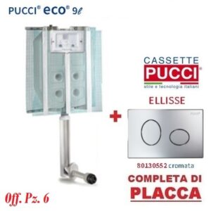 Kit Da 6 Pz Cassetta Eco Incasso New M Con Placca Ellisse Cromo
 P-0552  P-Ceicacx6