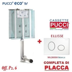 Cassetta Eco Incasso New M Con Placca Ellisse Bianca P-0550 Promo Pezzi 6 P-Ceicax6