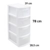 Cassettiera 4 Cassetti Tamesis Bianco  Pf-1113001