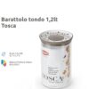 Barattolo Tondo Tosca 1,2Lt Bianco/Tortora Chiaro Plus  Pf55450