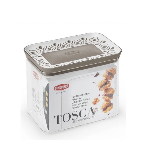 Barattolo Rettangolare Tosca 1,2Lt Bianco/Tortora Chiaro Plus Pf55600