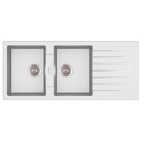 Lavello 50.116 2V+G Bianco Ptpl1162Gw