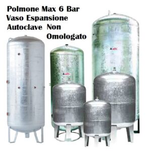 Polmone Zincato Vert. Non Collaudato 6 B.  Da 100 Lt. Basso  PZ100B