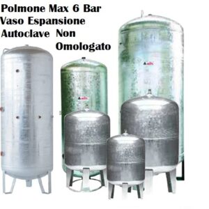Polmone Zincato Vert. Non Collaudato 6 B.  Da 200 Lt. Basso  PZ200B