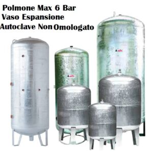 Polmone Zincato Vert. Non Collaudato 6 B.  Da 50 Lt.  PZ50